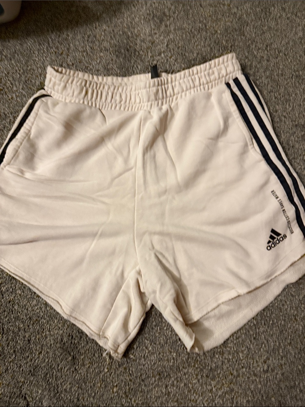 adidas White Athletic Shorts with Black Trim